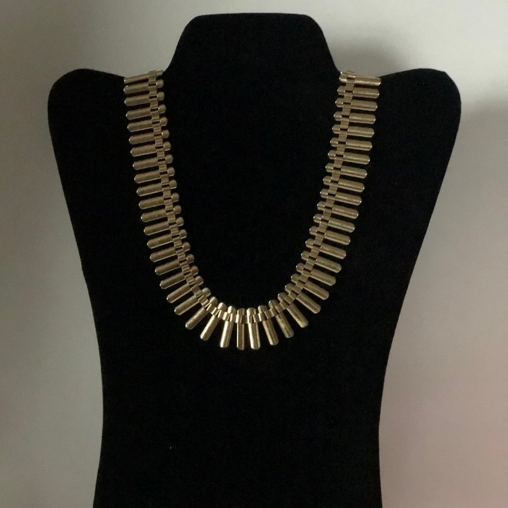 Gold Link  Stick Aztec Statement Necklace